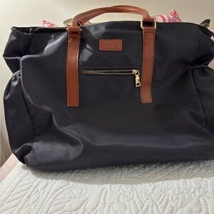 Stylish Navy and Brown Teacher Tote Bag